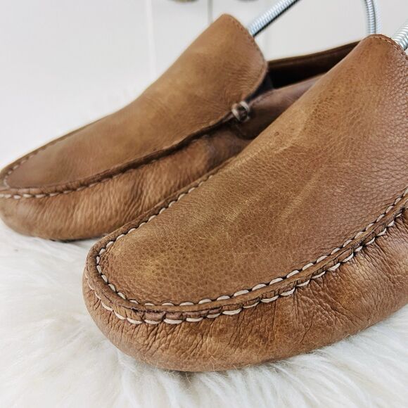 Rockport Brown Pebbled Brazilian Leather Slip on Loafers Driving Shoes Mens Sz 9 - Picture 2 of 8